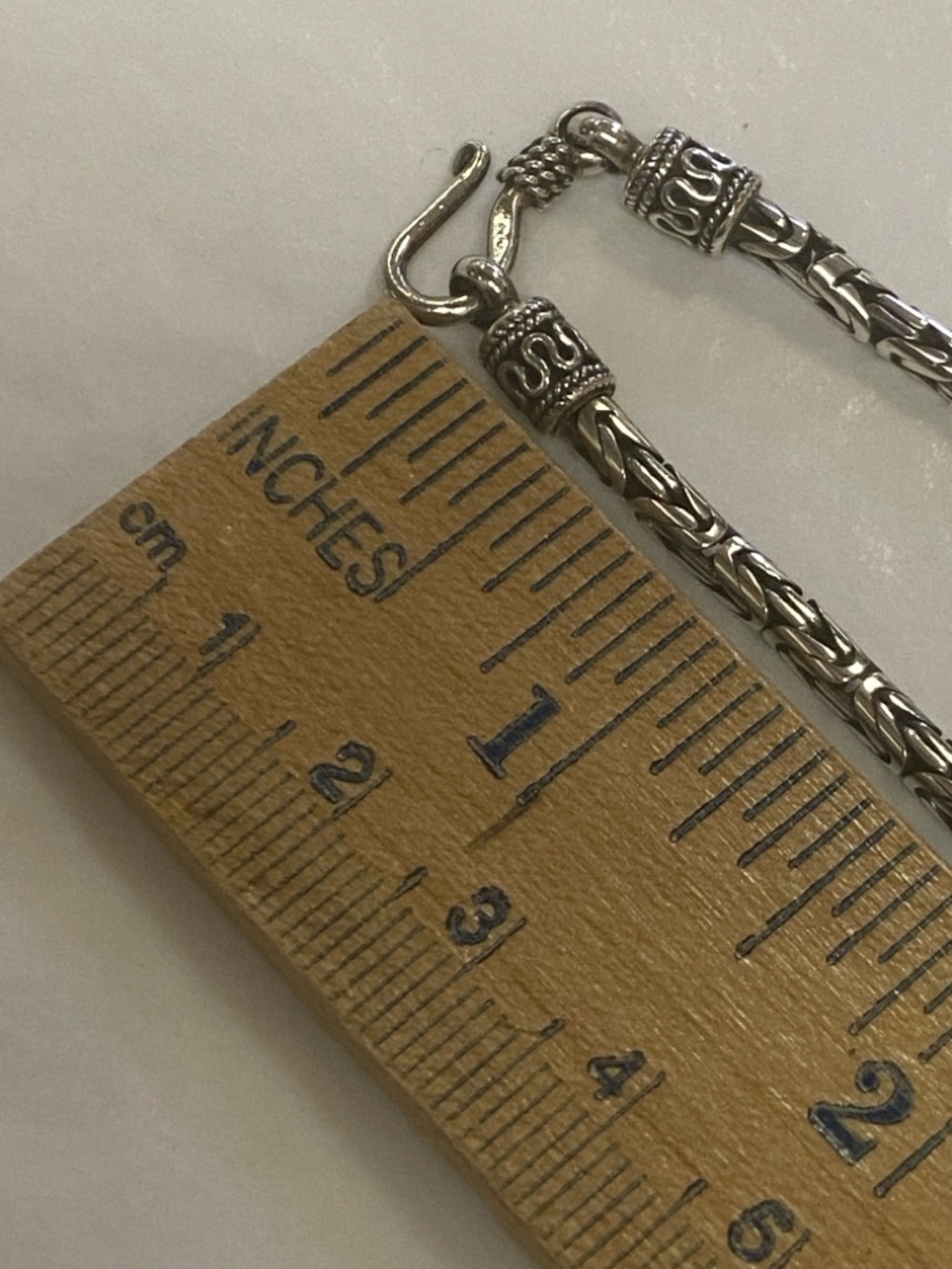 Sterling 925 Silver Vintage Byzantine Chain Necklace 18โ Excellent Condition - Picture 4 of 8